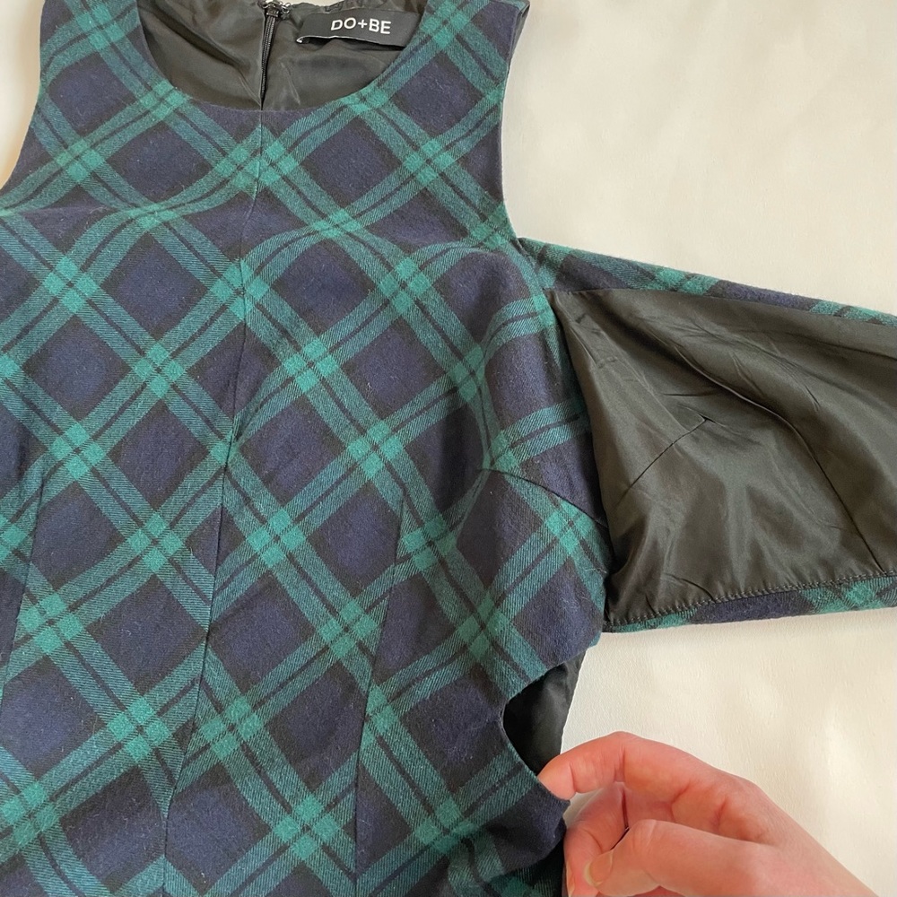 DO+BE Dress Women’s Cutout Wrap Midi Tartan ‘Plaid Behavior' Small - Picture 12 of 16